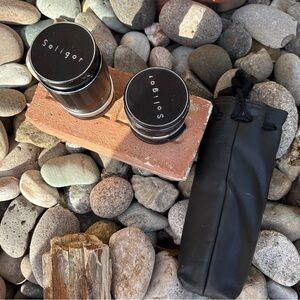 Lot Of 2 Vintage Soligor Camera Lenses Zoom Wide Auto Photography 1:2.8 + Case